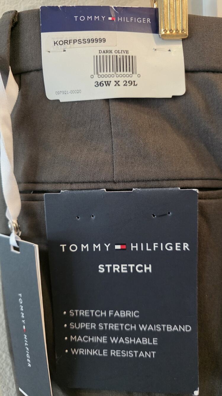 Tommy Hilfiger Performance Stretch Pants Men's 36x29 - Dark Olive Color